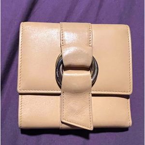 Cartier Trifold Wallet Trinity Beige Leather Used Three Color Compact Wallet